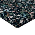 thumbnail image 4 of Ambesonne Floral Fitted Sheet, Romantic Art Spring Branches, King Size, Black Brown and Laurel Green, 4 of 5