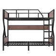 thumbnail image 6 of Queen over Queen Bunk Bed, Metal Bunk Bed with Storage Shelves and Lights, Space-saving & Noise-free Design, Black, 6 of 8
