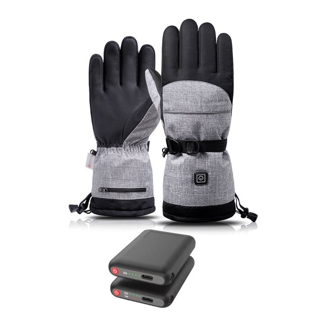 Guantes calefactables con batería eléctrica para hombres y mujeres, guantes impermeables de invierno