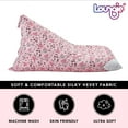 thumbnail image 2 of Loungie Princess Pink Bean Bag Covers - Microfiber | Storage | Stuffed Animal 55"x35", 2 of 8