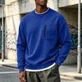 thumbnail image 2 of Men's Crewneck Sweatshirt Pullover Casual Loose Fit Sport Tops Midweight Long Sleeve Basic Sweatshirts with Zipper Chest Pocket, 2 of 6