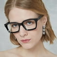 thumbnail image 2 of EYLRIM Classic Thick Square Frame Clear Lens Glasses for Women Men Non Prescription Eyeglasses, 2 of 10