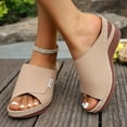 thumbnail image 2 of Mostsola Womens Platform Sandals Peep Toe Slip on Slippers Summer Trendy Slides Wedges Heels, 2 of 9