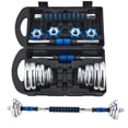 thumbnail image 1 of Kit mancuernas 3 en 1 Multiuso con varilla de conexión Set pesas y Mancuernas pesas con barra de discos Ajustables a 20 Kg para entrenamiento de ejercicio en el gimnasio en casa, 1 of 5