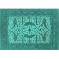 thumbnail image 1 of Ahgly Company Indoor Rectangle Oriental Turquoise Blue Industrial Area Rugs, 2' x 5', 1 of 4