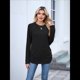 thumbnail image 5 of Suéteres de Mujer, Camisas de Larga, Moda de Otoño, Blusas de Moda, Conjuntos Fruncidos, Ropa de Invierno Negro XL, 5 of 9