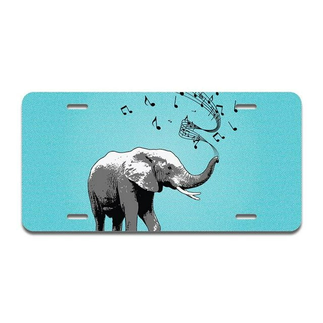 SignMission A-LP-03-389 Plaque d'Immatriculation Musicale en Aluminium d'Éléphant