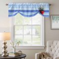 thumbnail image 6 of White Daisy Tie Up Valances Curtain, Adjustable Kitchen Red Potted Plant Blue Striped Gradient Valances for Windows Decor, Rod Pocket Short Curtains Set for Bedroom/Bathroom, 60"x18", 6 of 9