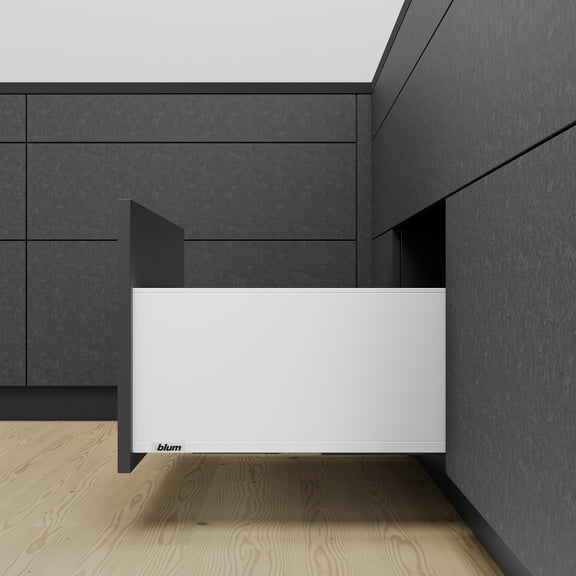 Blum 770F45s0s Legrabox 18" L X 9-1/2" H Full Extension Concealed Drawer System Kit - Silk