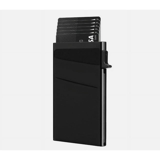 Ultra-Slim Design Credit Card Holder With Automatic Mechanism, For Men’s Minimalist Wallet With Pop-Up Card Feature And Advanced Aluminium Builder, 6-7 Cards, 6063 T5 Aluminum,