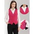 thumbnail image 2 of Chaleco retro Allegra K Terciopelo Mujer Cuello En V Sin Mangas Rosa caliente L, 2 of 6