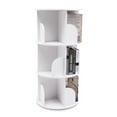 thumbnail image 5 of White 3 Tiers 360° Rotating Bookshelf Bookcase Display Rack Storing Shelving Shelf, 5 of 23