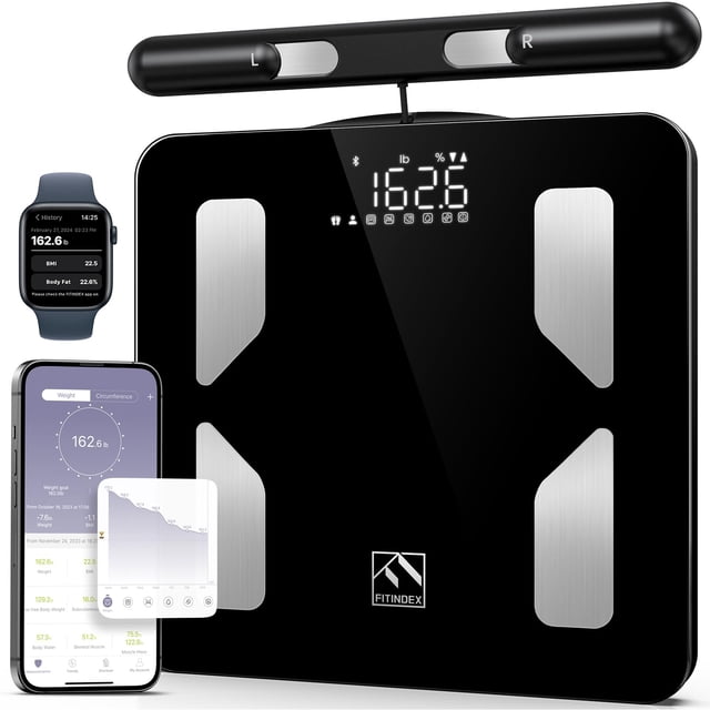 Báscula inteligente FITINDEX para 8 electrodos de peso corporal y grasa con IMC de 400 kg
