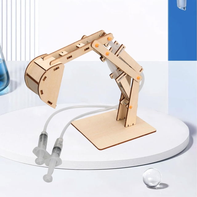 Proyecto de Experimento de Ciencias Craft, Educational Diy Hidráulico Excavador de juguetes Kit de construcción de madera para niños de 8 a 13 años