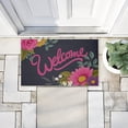 thumbnail image 3 of Lovely Pink Flower Welcome Printed Outdoor Door Mat, design by Angela Nickeas, 18"x30", 3 of 8