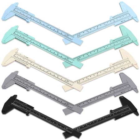 10 Pieces 150 mm Mini Plastic Caliper Vernier Caliper Double Scale ...