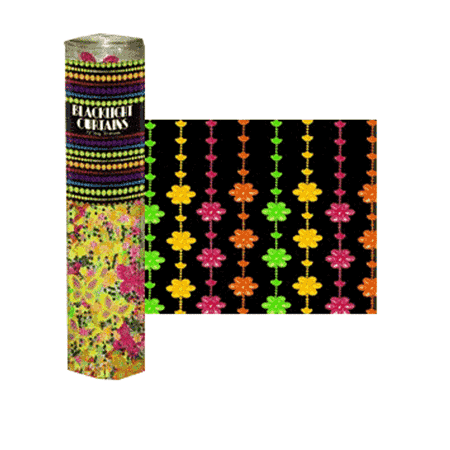 curtain flower beaded reactive blacklight multi walmart
