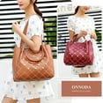 thumbnail image 6 of Women's Fashion Bucket Handbag Purse PU Leather Pearl Top Handle Satchel Bag Elegant Crossbody Shoulder Bag Set 3 Pcs, 6 of 7