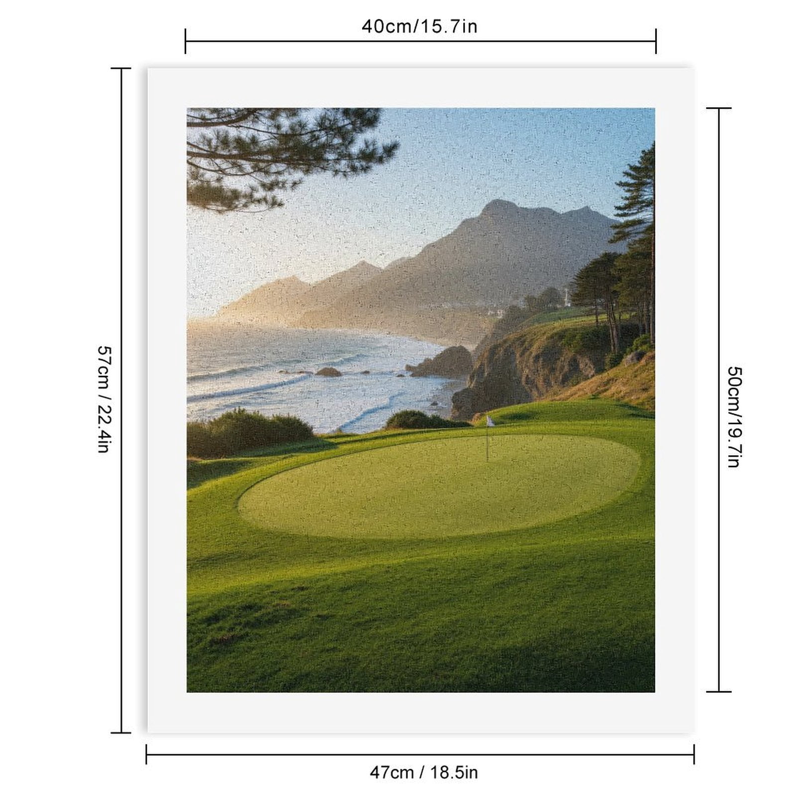 Paint By Numbers Kit for Adults Beginner - DIY Sunset Coastal Golf Course Beauty Canvas Painting Kits for Adults, Frameless Paint By Number for Adults for Home Wall Decor 16x20 Inch