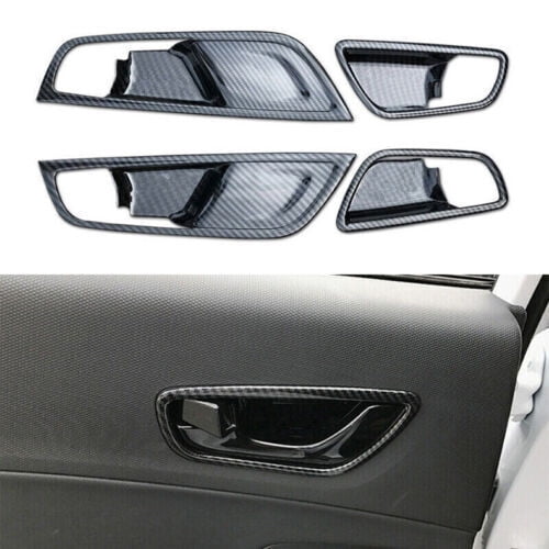 for Hyundai Kona 2018-2022 Carbon Fiber ABS Interior Door Handle Bowl Cover Trim