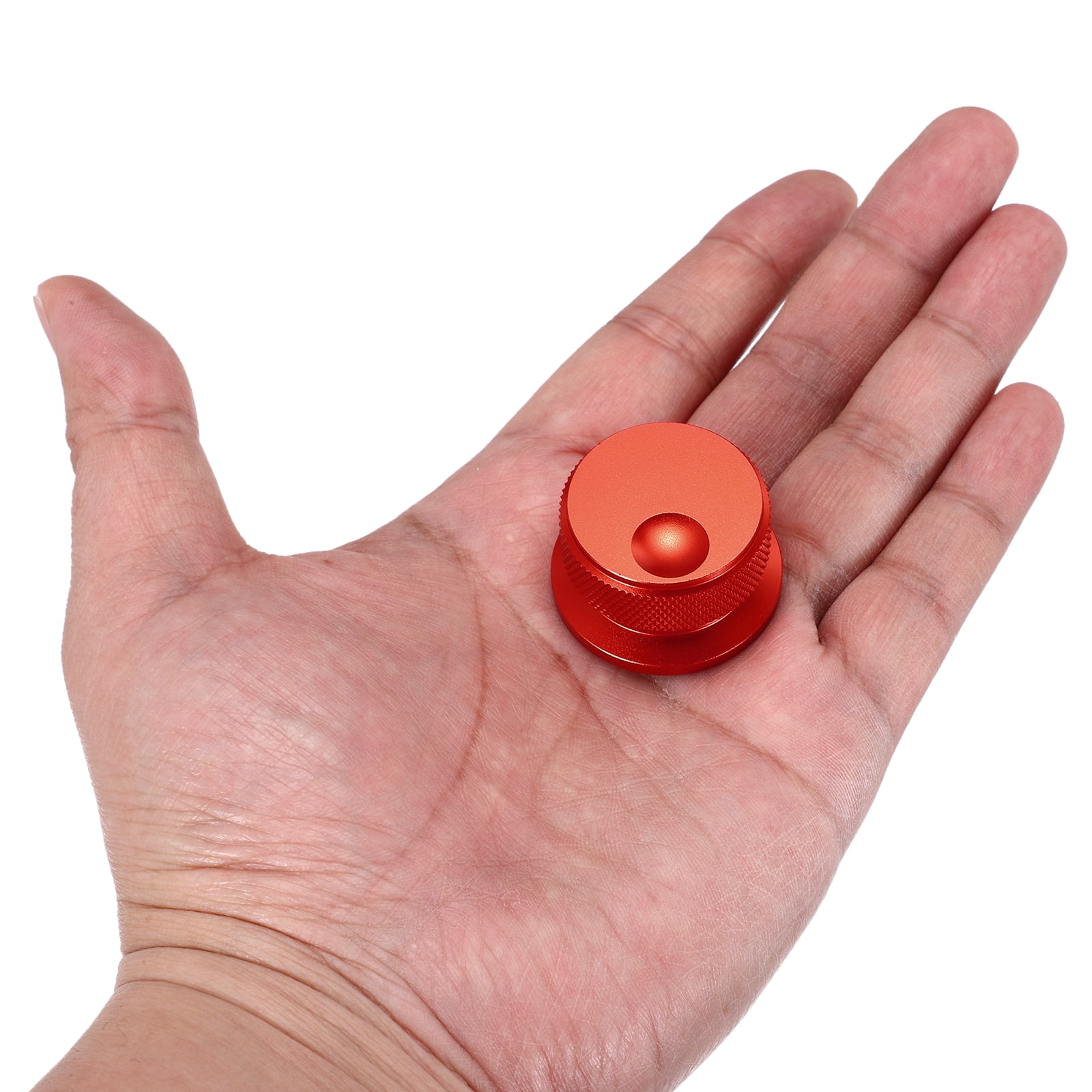 2 Pcs Aluminium Potentiometer Knobs, 1/4" (6mm) Universal Volume Tone Control Knobs with Oval Groove Indicator, 4/5" Red(34x20mm)