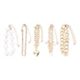 thumbnail image 1 of Juego de pulsera elegante de 5 uds Bling Bling pulsera de Hip Hop ajustable aleación de corazón de perlas imitación doradas, 1 of 14