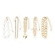 thumbnail image 1 of Juego de 5 pulseras elegantes con perlas de imitación y corazón de aleación, ajustables, estilo hip hop, doradas., 1 of 14