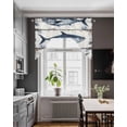 thumbnail image 4 of Coastal Fish Kitchen Swag Valances for Windows, Modern Oil Painting Ocean Nautical Swag Valances Curtains for Living Room, Rod Pocket Window Treatments for Bathroom, Bedroom, Cafe, 56"x36", 4 of 6