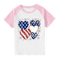 thumbnail image 7 of American Flag T-Shirt For Boys Girls Independence Day Patriotic Graphic Tees Kids Casual Raglan Short Sleeve Round Neck Top Pink 9-10 Years, 7 of 7