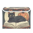 thumbnail image 7 of Yayeee Collapsible Cube Storage Bin with Lid Fabric Closet Decorative Basket with Handles, Black Halloween Cat, 7 of 7