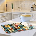 thumbnail image 6 of Yayeee Dish Drying Mat for Kitchen Counter 18"x24" Microfiber Absorbent Pad, Yellow Geometric, 6 of 7