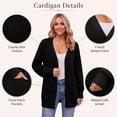 thumbnail image 4 of QUALFORT Cardigan Sweaters for Women, 100% Cotton V Neck Cardigan, Button Front Knit Sweater with Pockets, Long Sleeve Relaxed Fit, Black L, 4 of 8