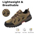 thumbnail image 2 of Mens Outdoor Hiking Shoes Lightweight Breathable Sneakers Non-slip Comfortable Low Top Work Shoes All Seasons Brown 11.5 US, 2 of 7