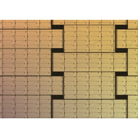 Ahgly Company Indoor Rectangle Patterned Cantaloupe Orange Area Rugs, 5' x 7'