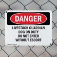 thumbnail image 5 of (2 Pack) Livestock Guardian Dog On Duty Do Not Enter OSHA Danger Sign 10 Inch X 7 Inch Plastic Sign, Weather Resistant, UV Protected for Workplace, Business, and Construction Site, Made in the USA, 5 of 8