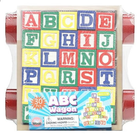 30 Piece ABC Stack N' Build Wagon Blocks with Learning Pictures Kids ...