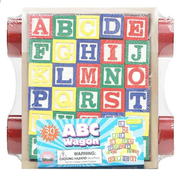 30 Piece Abc Stack N Build Wagon Blocks With Learning Pictures Kids Toy Walmart Com Walmart Com
