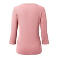 thumbnail image 4 of Tops for Women Crew Neck Tops Pink Womens Long Sleeve Shirt Womens Basic Tops Womens Cute Fall Tops, 4 of 6