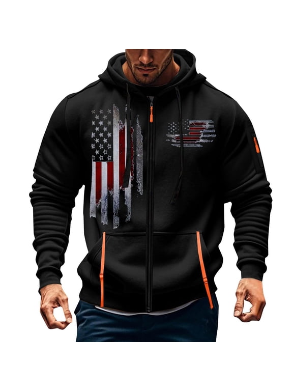 Winter Coats for Men Hoodie Funny Pullover Drastring Zipper Training Long Sleeved Hooded Casual Jacket