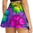 thumbnail image 4 of Arlun St. Patrick's Day Pattern Printing Mini Skorts for Running Yoga and Fitness Comfortable Stretch High Waist Workout Skirts with Built in Shorts 18-Purple S, 4 of 7