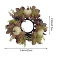 thumbnail image 4 of Artificial Fall Pumpkin Candle Ring for Harvest Home Decor, Rustic Faux Maple Leaf Candle Holder Wreath, Thanksgiving Table Centerpiece Decor, Seasonal Autumn Accent Ring, 4 of 6