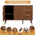 thumbnail image 3 of Yeulluey Storage Cabinet with 3 Drawers & Double Doors, Kitchen Buffet Sideboard Cabinet,Wood Storage Organizer for Kitchen, Living Room, Dining Room, Brown, 3 of 7