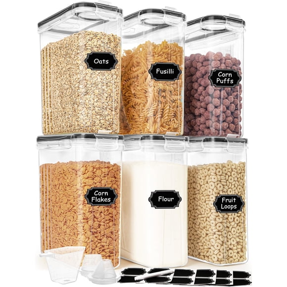 HKJ Chef Set de 6 Contenedores Herméticos para Cereales de 4 L