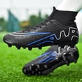 thumbnail image 2 of Tacos de fútbol profesionales para hombres, botas de fútbol de tobillo alto, TF/FG, entrenamiento al aire libre, puntas largas, césped, Futsal, antideslizante, ultraligero, 2 of 5