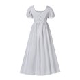 thumbnail image 6 of Jacenvly New Vintage Dresses for Women Dance Elastic Short Sleeved Dress Women Evening Dresses White M, 6 of 7