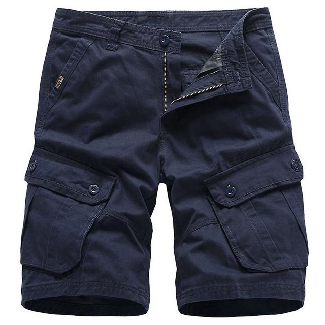 Mens Cargo Shorts Buttons Summer Outdoor Hiking Multi-pocket Work Utility Pants