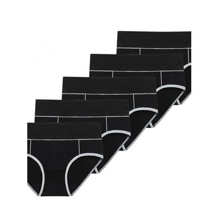 

Women s Plus Size Cotton High Waist Soft Hip Lifting Briefs Underwear 5 Pack