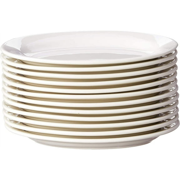 CAC China REC-13 Rolled Edge 11-1/2 by 8-1/4-Inch Stoneware Oval Platter, American White, Box of 12