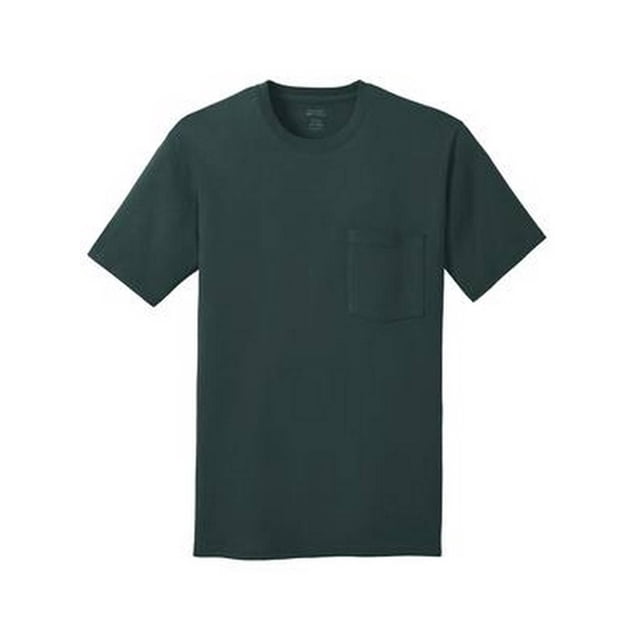 Port & Company T-Shirt à Poche 100 % Coton - Vert Foncé - Petit