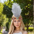 thumbnail image 2 of Unique Bargains 1 Pc Headband Tribal Style Feather Hairband for Women Gray, 2 of 5